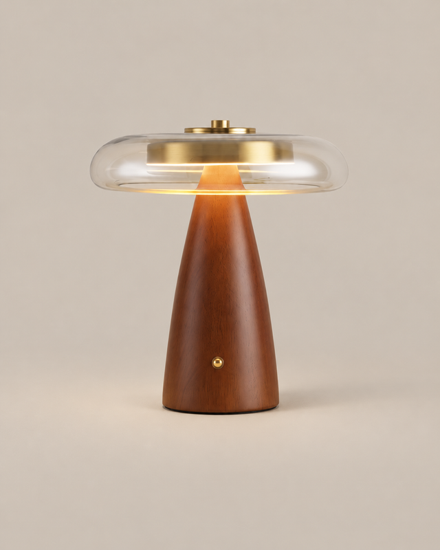 Lampe de table en bois et verre | BELEN