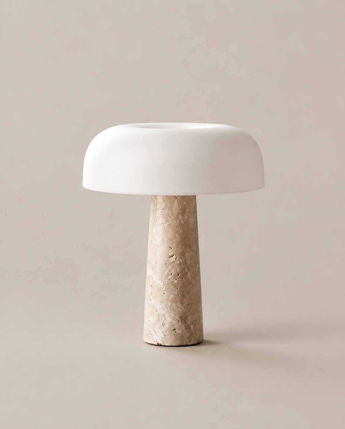 Lampe de table en travertin et verre | CIREA