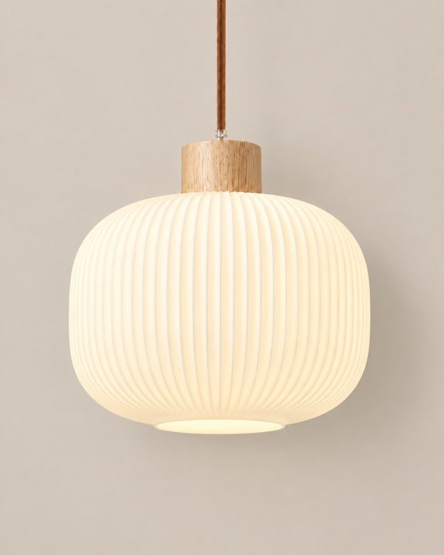 Suspension en verre et bois | NOLIA