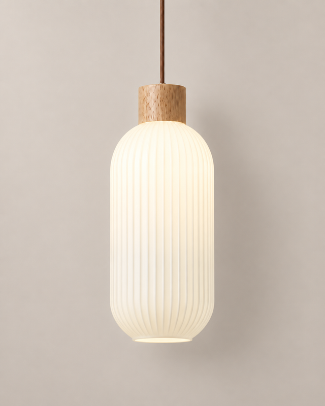 Suspension en verre et bois | MILEN
